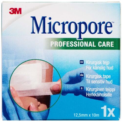 Køb Micropore sårplaster u/dispenser 1,25 cm x 10 m 1 stk. online hos apotekeren.dk