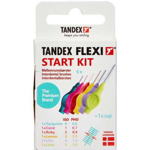 Køb TANDEX FLEXI Mellemrumsbørste - START KIT 6 stk. online hos apotekeren.dk