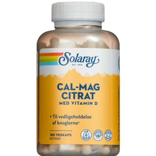 Køb Solaray Cal-Mag Citrat + D-Vitamin 180 stk. online hos apotekeren.dk