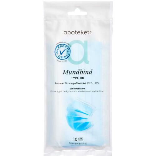 Køb Apotekets Mundbind Type IIR, voksen 10 stk. online hos apotekeren.dk