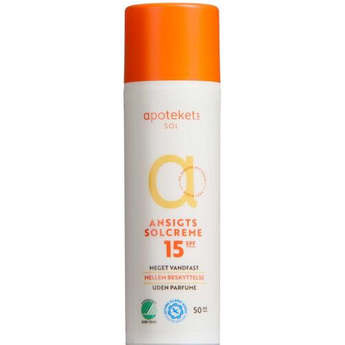 Køb Apotekets Solcreme Ansigt SPF15 50ml online hos apotekeren.dk