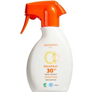 Køb Apotekets Sol Spray SPF30 250 ml. online hos apotekeren.dk