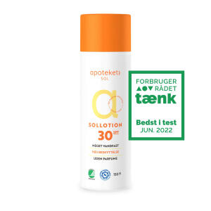 Køb Apotekets Sol Lotion Pumpe SPF30 150 ml online hos apotekeren.dk