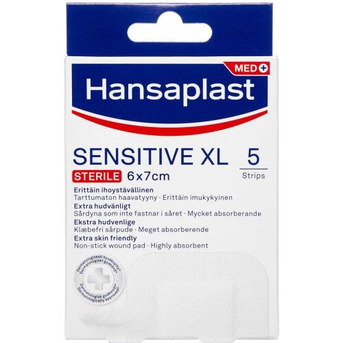 Køb HANSAPLAST SENSITIVE XL 6X7CM online hos apotekeren.dk