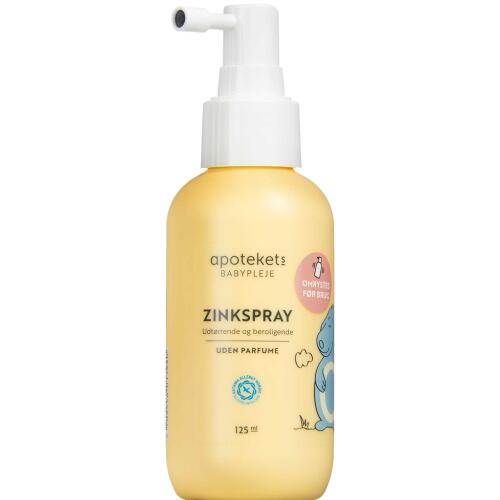 Køb Apotekets Babypleje Zinkspray uden parfume 125 ml online hos apotekeren.dk