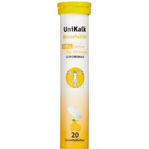 Køb Unikalk Brusetablet Lemon 20 stk. online hos apotekeren.dk