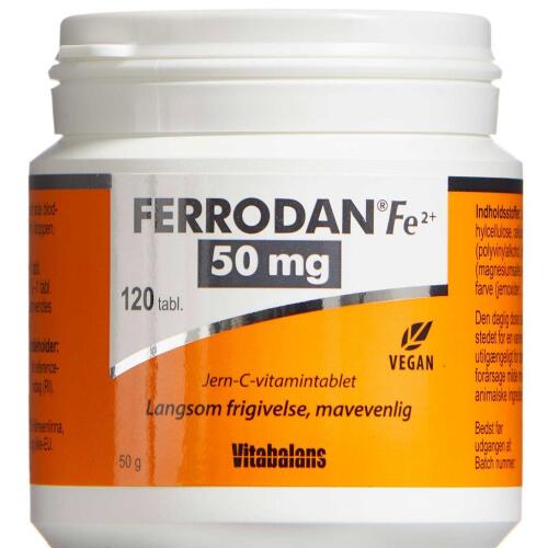 Køb FERRODAN FE2+50MG TABL online hos apotekeren.dk