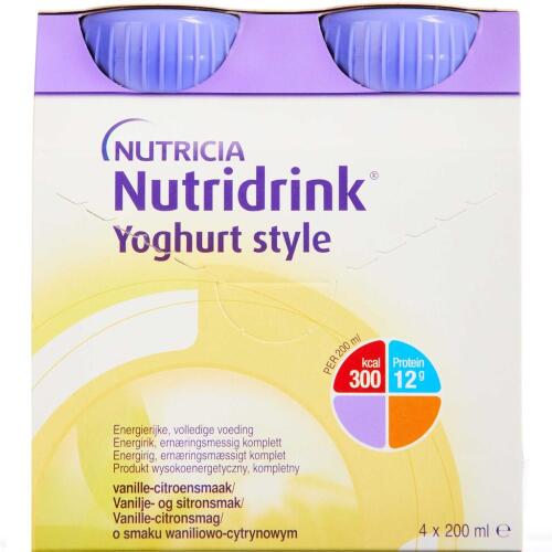 Køb Nutridrink Yoghurt Style Vanille/Citron 4 x 200 ml online hos apotekeren.dk