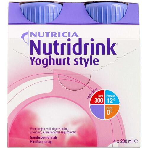 Køb Nutridrink Yoghurt Style Hindbærsmag 4 x 200 ml online hos apotekeren.dk