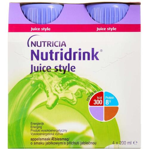 Køb Nutridrink Juice Style Æble 4x200 ml online hos apotekeren.dk