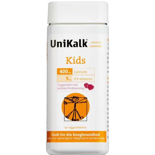 Køb UniKalk Kids Jordbær 90 stk. online hos apotekeren.dk