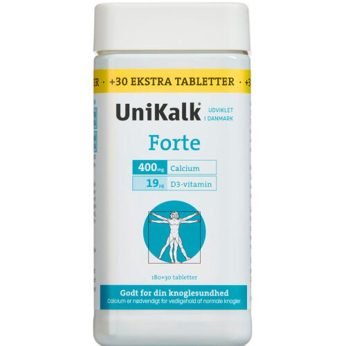 Køb UniKalk Forte 180+30 stk. online hos apotekeren.dk