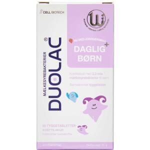 Køb DUOLAC DAGLIG+ BØRN TYGGETABL online hos apotekeren.dk