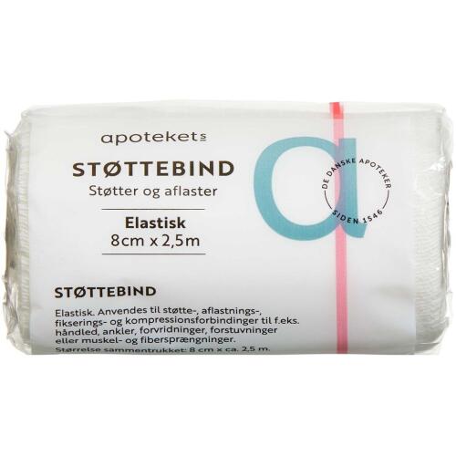 Køb Apotekets Støttebind Elastisk 8 cm x 2,5 m 1 stk. online hos apotekeren.dk