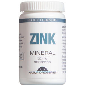 Køb Zink Mineral 22 mg 100 stk. online hos apotekeren.dk