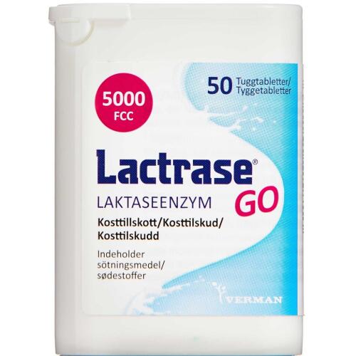 Køb LACTRASE GO TYGGETABLETTER online hos apotekeren.dk