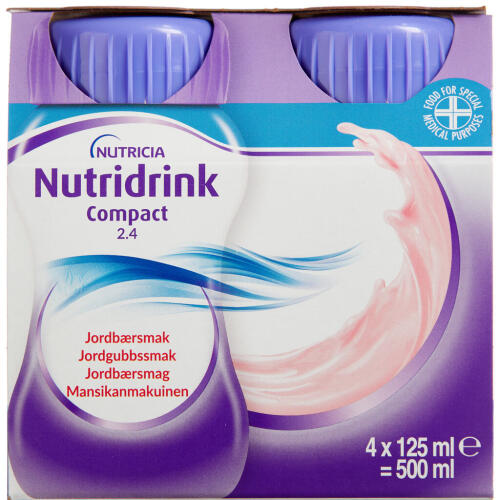 Køb Nutridrink Compact Jordbær 4x125 ml online hos apotekeren.dk