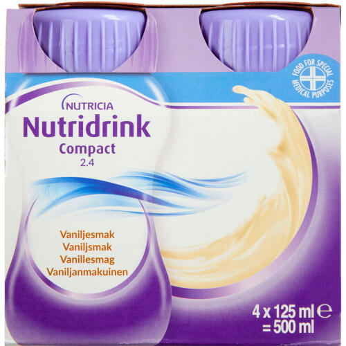 Køb Nutridrink Compact Vanilje 4x125 ml online hos apotekeren.dk