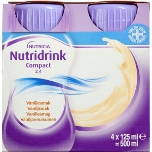 Køb Nutridrink Compact Vanilje 4x125 ml online hos apotekeren.dk