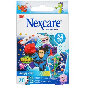 Køb 3M Nexcare Happy Kids Cool Plaster assorteret 20 stk. online hos apotekeren.dk