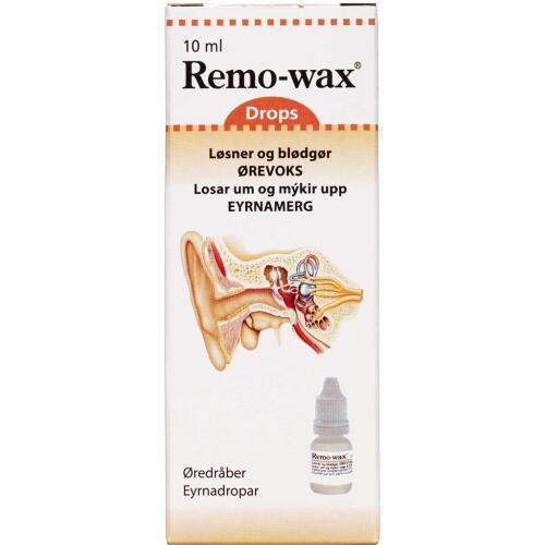 Køb Remo-wax øredråber uden sprøjte 10 ml. online hos apotekeren.dk
