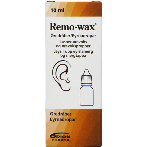 Køb Remo-wax øredråber uden sprøjte 10 ml. online hos apotekeren.dk