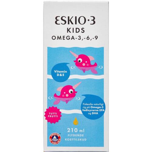 Køb Eskio-3 Kids Omega-3,-6,-9 Tutti-Frutti 210 ml online hos apotekeren.dk