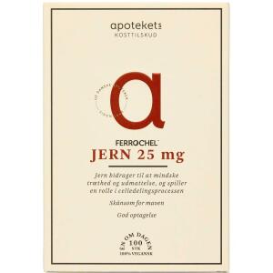 Køb Apotekets Jern 25 mg Tabletter 100 stk online hos apotekeren.dk
