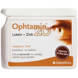 Køb OPHTAMIN 20 LUTEIN+ZINK TABL online hos apotekeren.dk