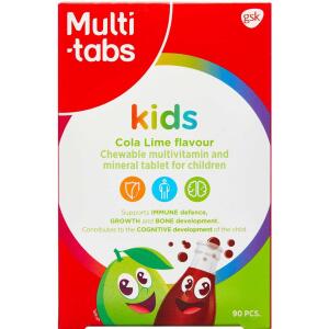 Køb Multi-Tabs Kids Cola Lime 90 stk. online hos apotekeren.dk