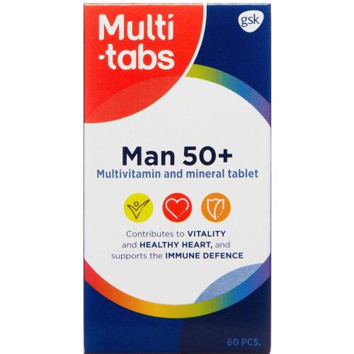 Køb Multi-tabs Man 50+ 60 stk. online hos apotekeren.dk