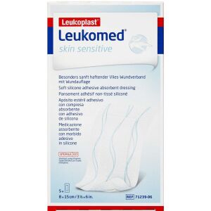 Køb Leukoplast Leukomed Skin Sensitive 8x15cm 5 stk. online hos apotekeren.dk