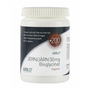 Køb ABBLO Jern 50 mg Bisglycinat Tabletter 200 stk. online hos apotekeren.dk