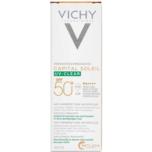 Køb Vichy Capital Soleil UV-Clear Matterende Solcreme til ansigt SPF50+ 40 ml online hos apotekeren.dk