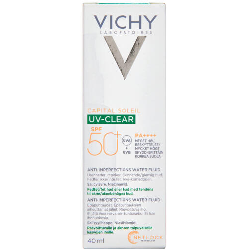 Literacy smertefuld finansiere Vichy Capital Soleil UV-Clear Matterende Solcreme til ansigt SPF50+ 40 ml