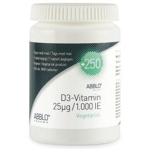 Køb ABBLO D3-Vitamin 25 μg / 1.000 IE Vegetarisk 250 stk. online hos apotekeren.dk