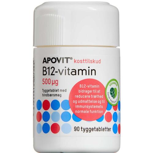 Køb APOVIT B12-vitamin 500 mikg 90 stk. online hos apotekeren.dk