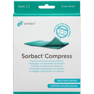 Køb Sorbact Compress Steril 4X6 cm 3 stk.  online hos apotekeren.dk
