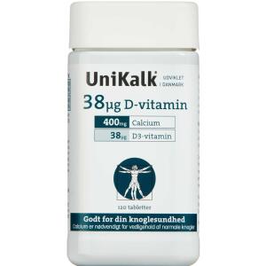 Køb Unikalk 38 mikg + D-vitamin 120 stk. online hos apotekeren.dk