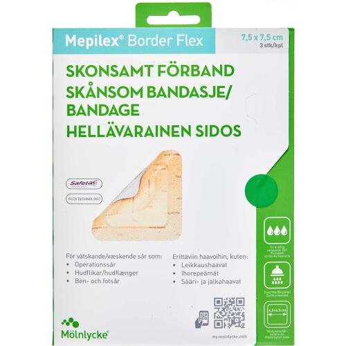 Køb Mepilex Border Flex 7,5 x 7,5 cm 3 stk.  online hos apotekeren.dk