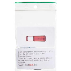 Køb Sipacare batteri til lup m/LED - 2 stk x 3 V 1220 2 stk. online hos apotekeren.dk