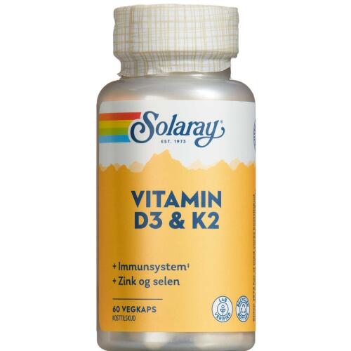 Køb Solaray Vitamin D3 & K2, 60 stk.  online hos apotekeren.dk