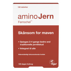 Køb AminoJern Ferrochel - skånsom for maven, 100 stk. online hos apotekeren.dk