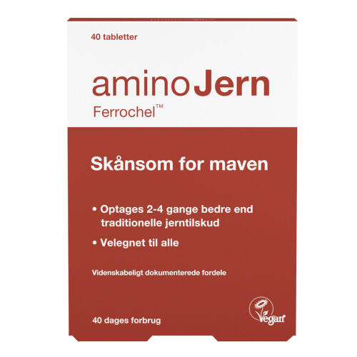 Køb AMINO JERN FERROCHEL TABL online hos apotekeren.dk