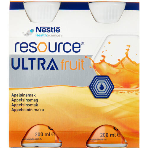 Køb Resource Ultra Fruit Appelsin 4 x 200 ml online hos apotekeren.dk