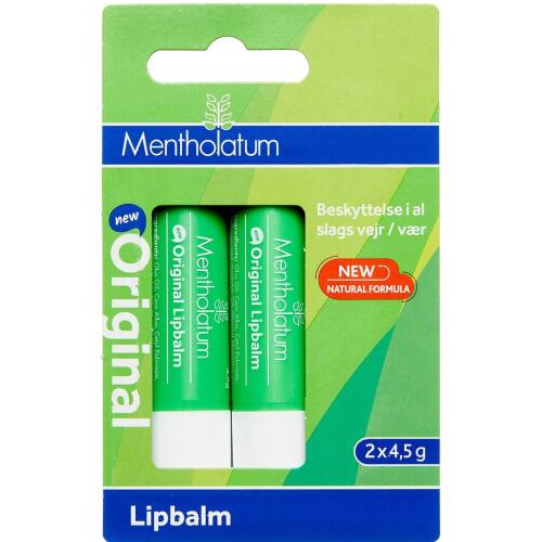 Køb Mentholatum Læbepomade Original 2 x 4.5 g 2 x 4.5 g online hos apotekeren.dk