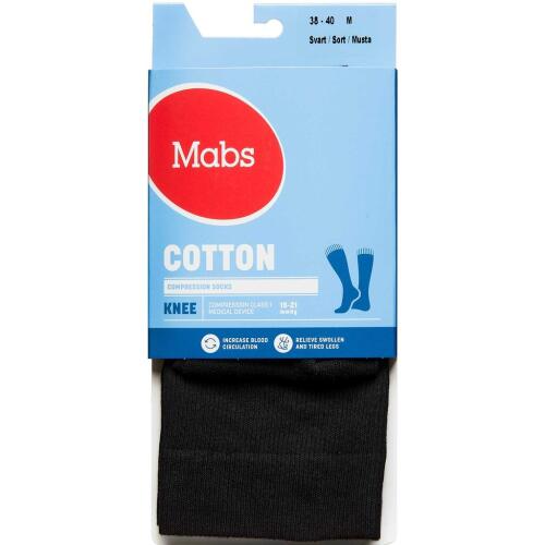 Køb Mabs Cotton Knee Black Medium 1 par online hos apotekeren.dk