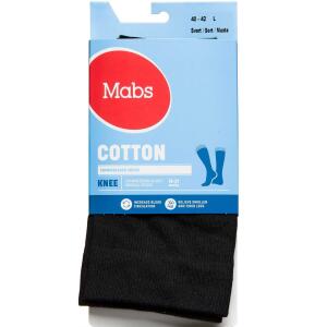 Køb Mabs Cotton Knee Black Large 1 par online hos apotekeren.dk