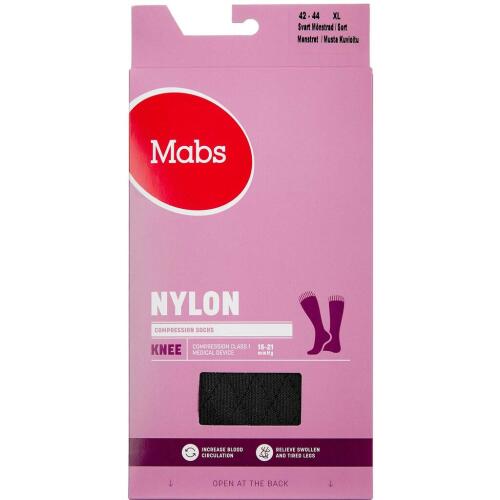 Køb Mabs Nylon Knee Design Black X-Large 1 par online hos apotekeren.dk