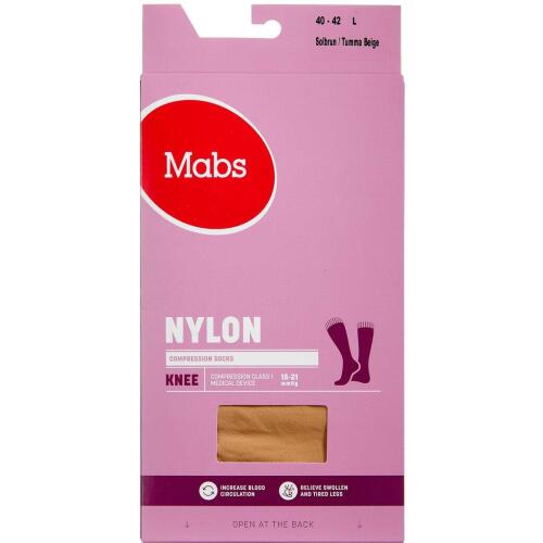 Køb Mabs Nylon Knee Tan Large 1 par online hos apotekeren.dk